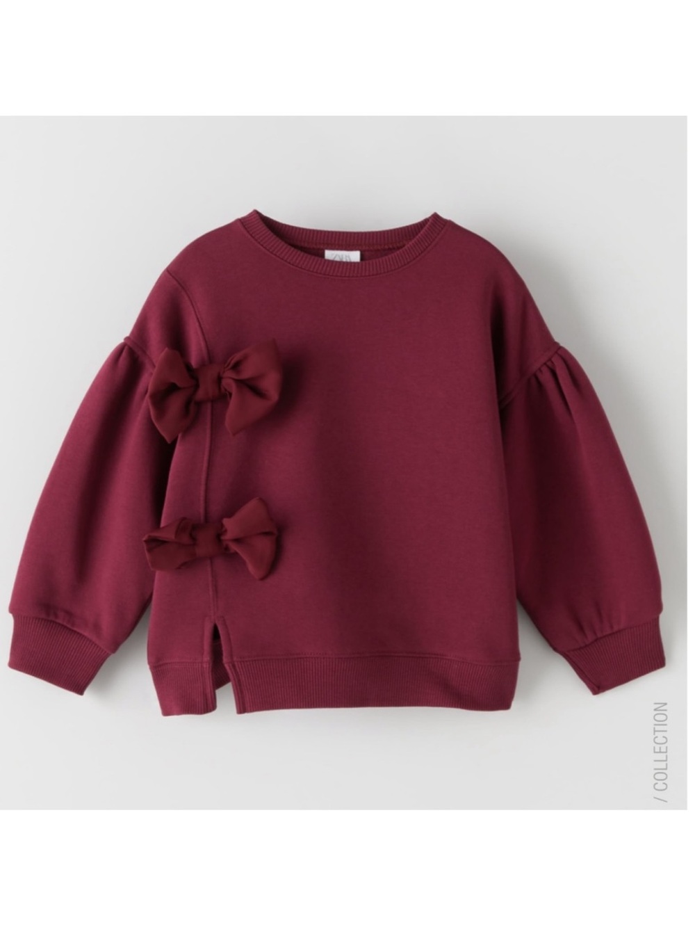 Burgundy bow sweater shirt